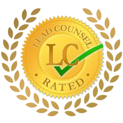 Lead Counsel Rated award badge for personal injury lawyer