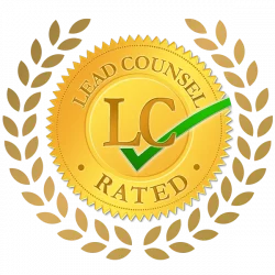 Lead Counsel Rated award badge for personal injury lawyer